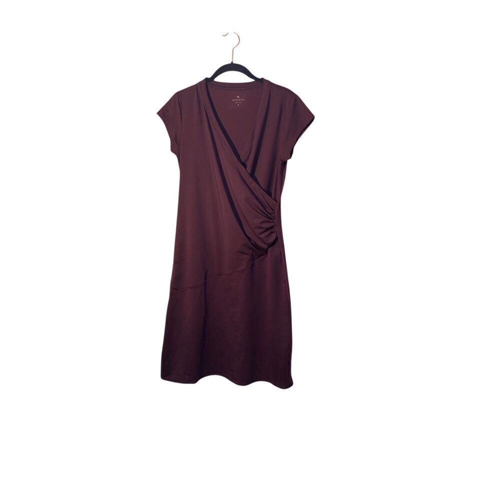 Athleta women’s purple nectar, faux wrap, athletic sports, dress, size small 